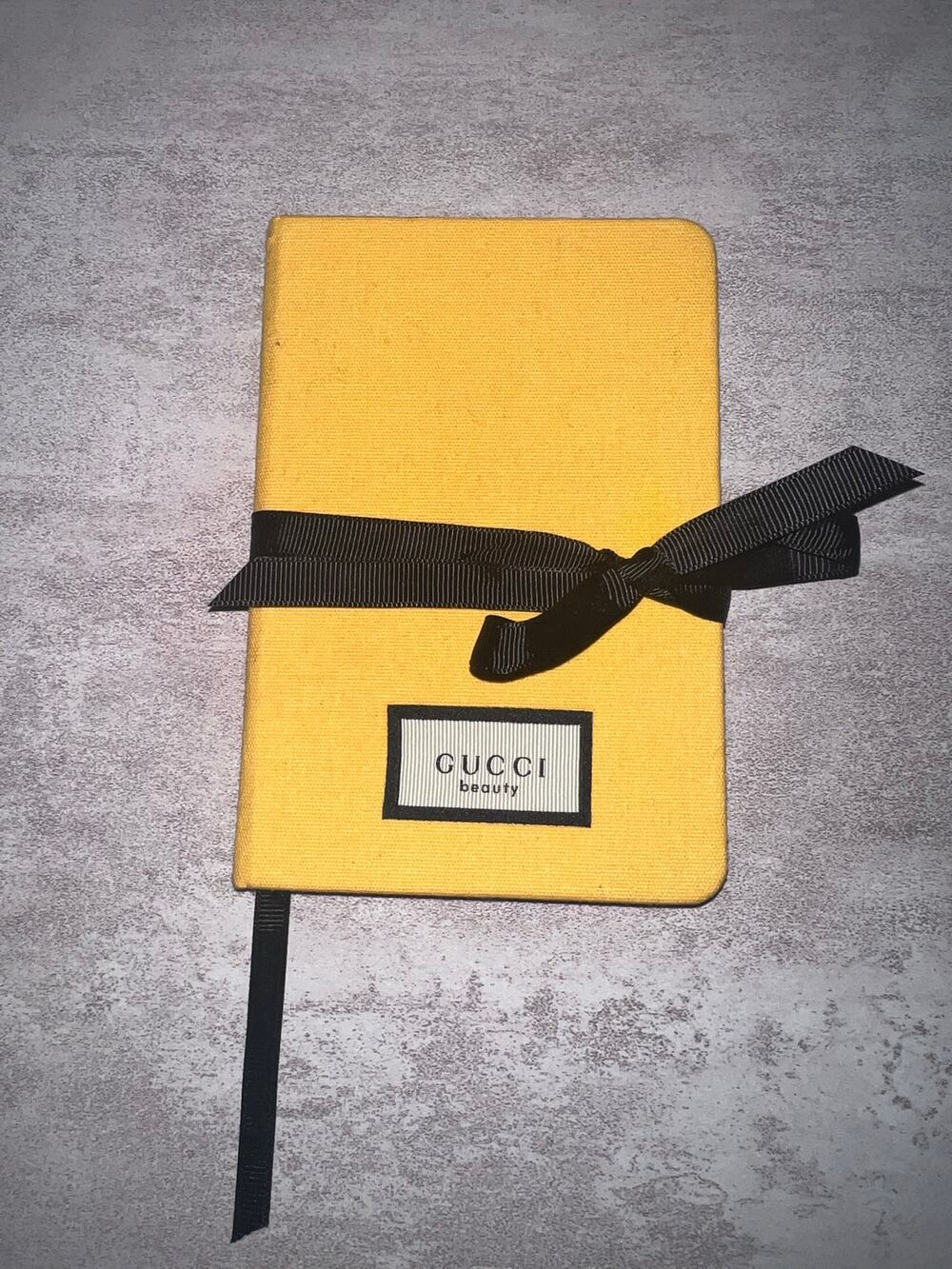 Gucci Beauty Hardcover Writing Notebook Blank Pad Collectible Yellow Book